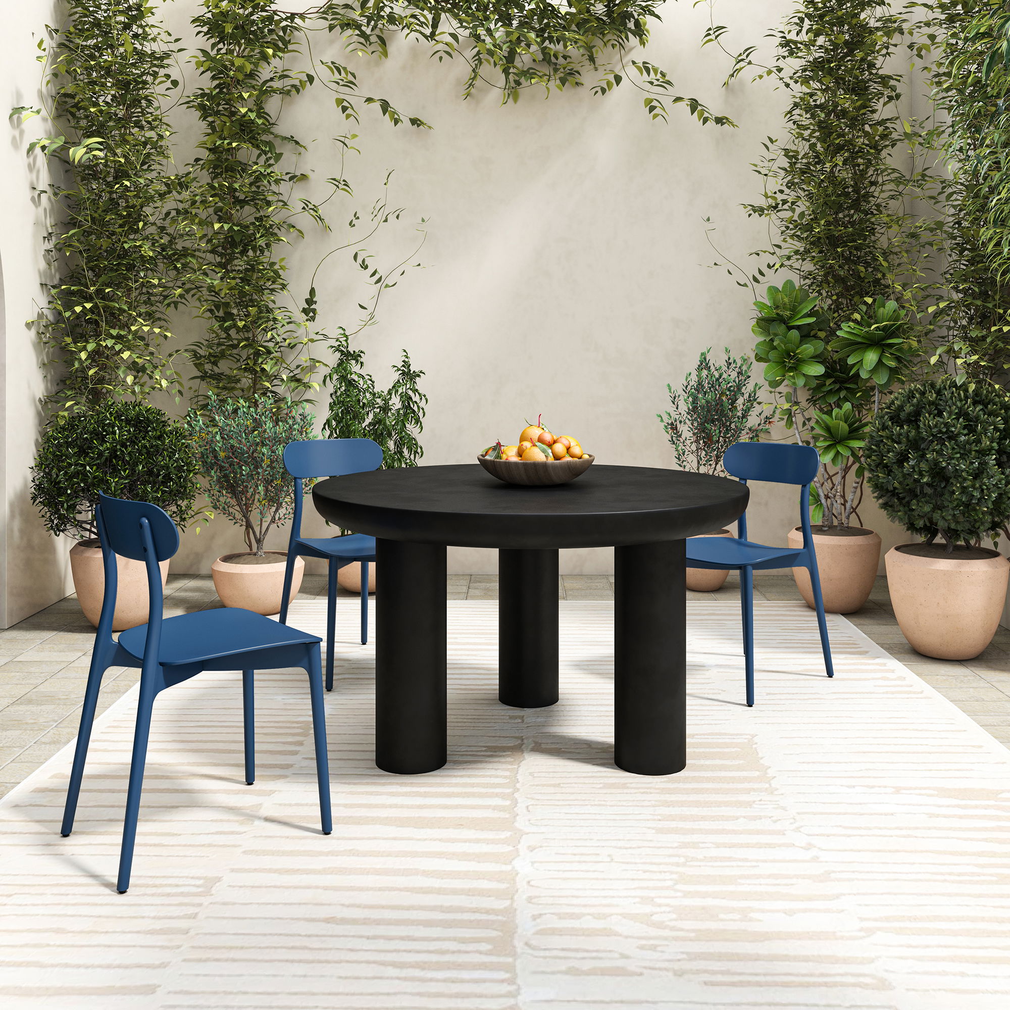 Kent Outdoor Dining Chair Navy - Set Of Two large image 