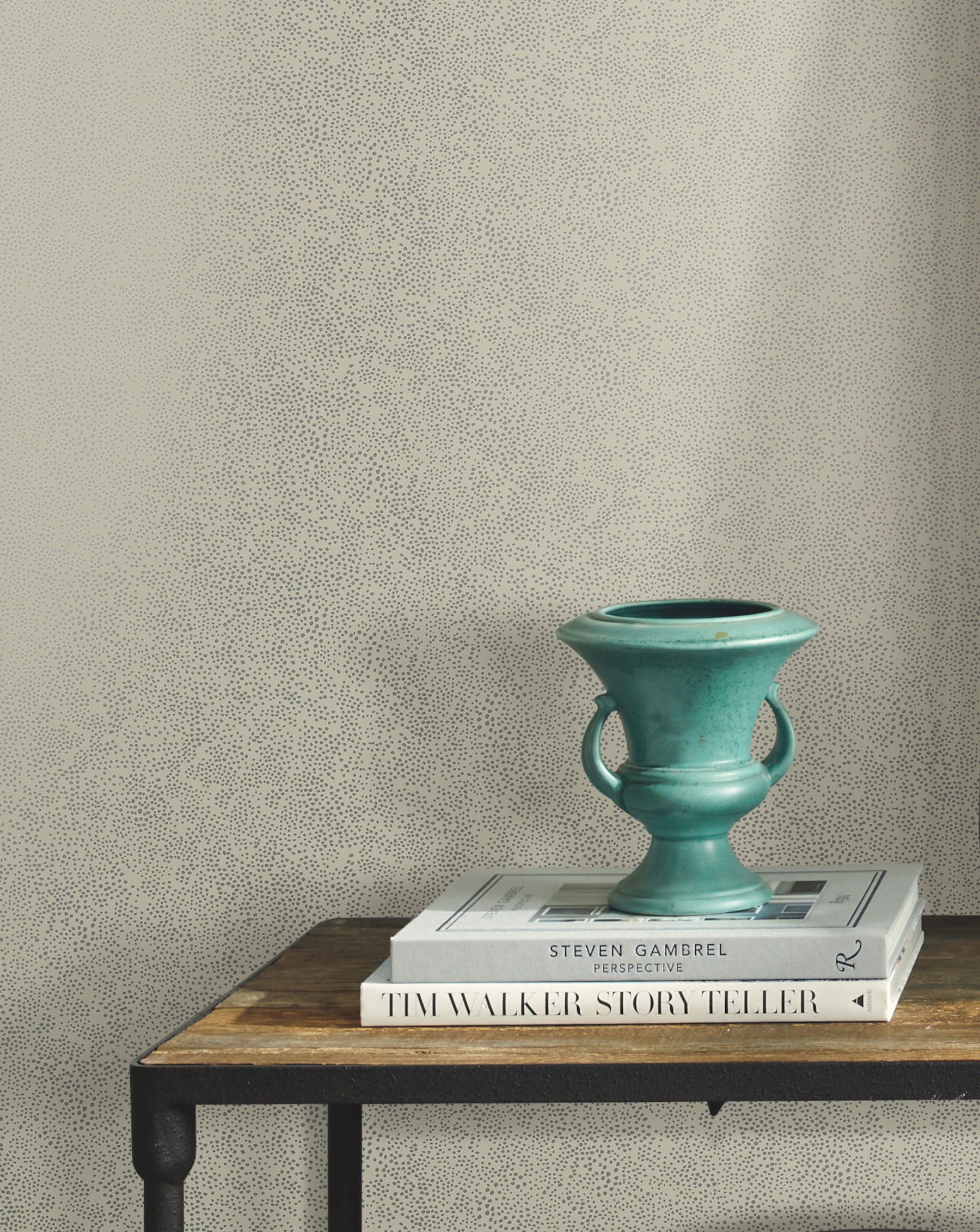 Champagne Dots Beige Metallic Wallpaper large image 