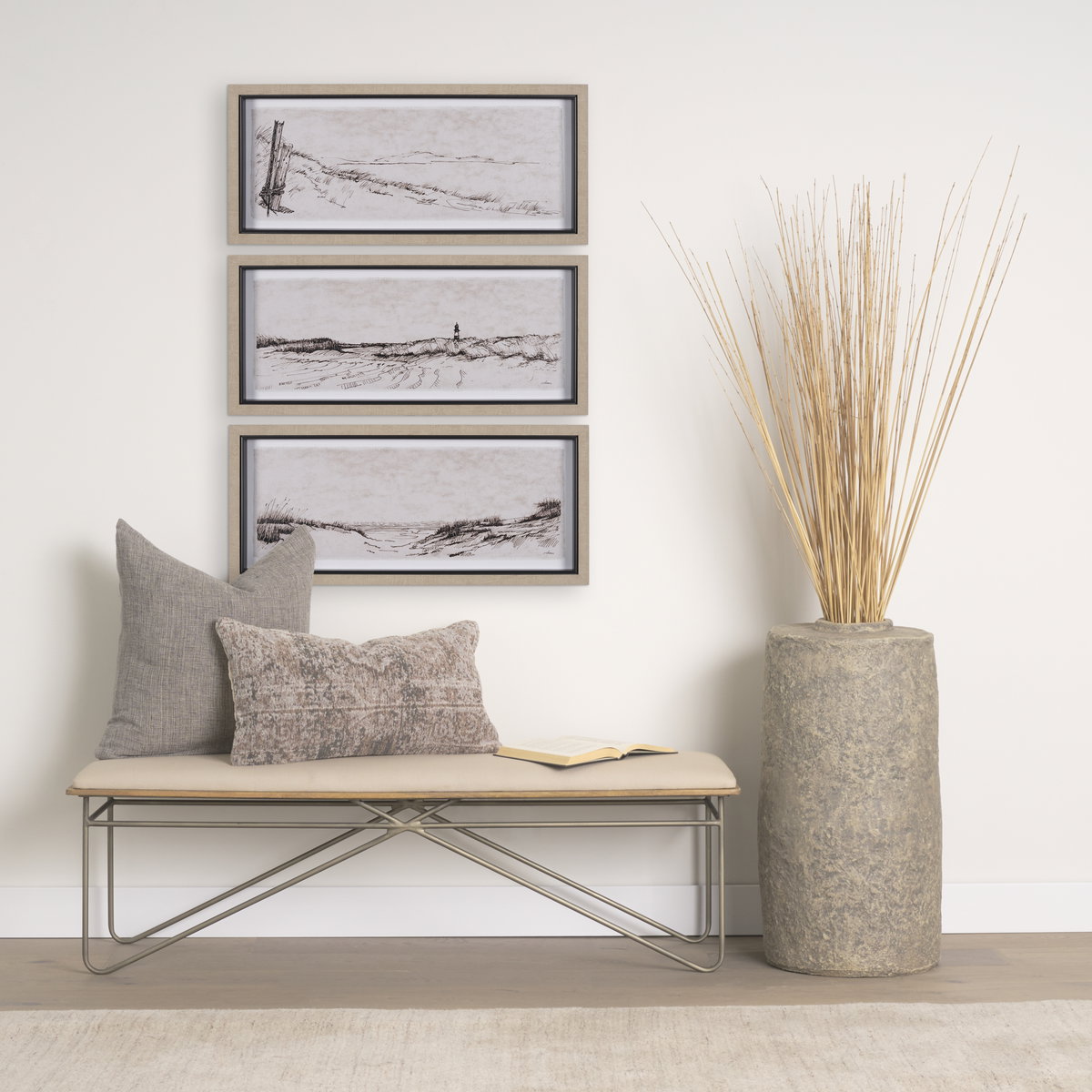 Jacklyn 22x22 Grey Linen Square Decorative Pillow Cover, by Mercana, 22" length x 22" width x 0.2" height View 2