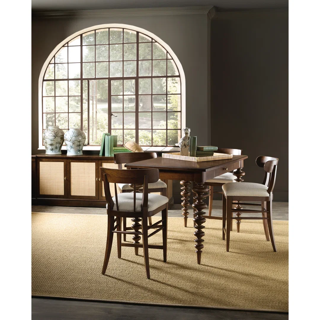 Archives Walnut Wood Dining Table, by Hooker Furniture, 60" width x 36" height x 34" depth View 5