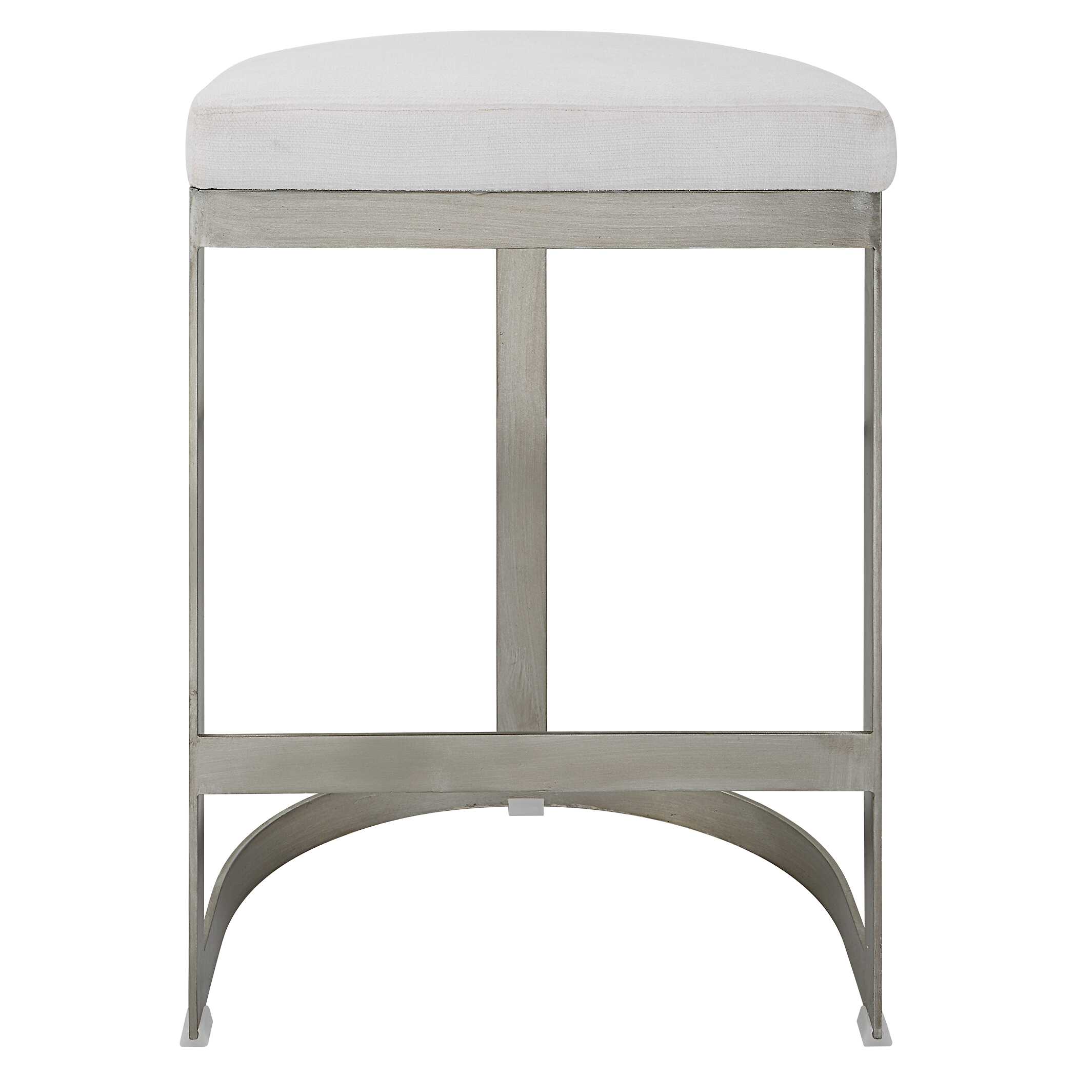 Ivanna Backless Silver Counter Stool, Furniture by Uttermost, 18" width x 26" height x 14.5" depth View 4