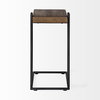 Maddox 16L x 13.5W x 27H Medium Brown Wood with Black Metal C-shaped End/Side Table, Side & End Table by Mercana, 17.12" length x 13.5" width x 27" height thumbnail 7