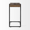 Maddox 16L x 13.5W x 27H Medium Brown Wood with Black Metal C-shaped End/Side Table thumbnail 6