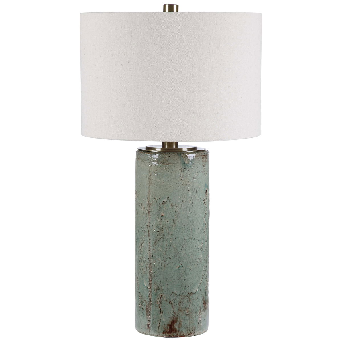 Callais Crackled Aqua Table Lamp, by Uttermost, 18" width x 32.5" height x 18" depth View 6
