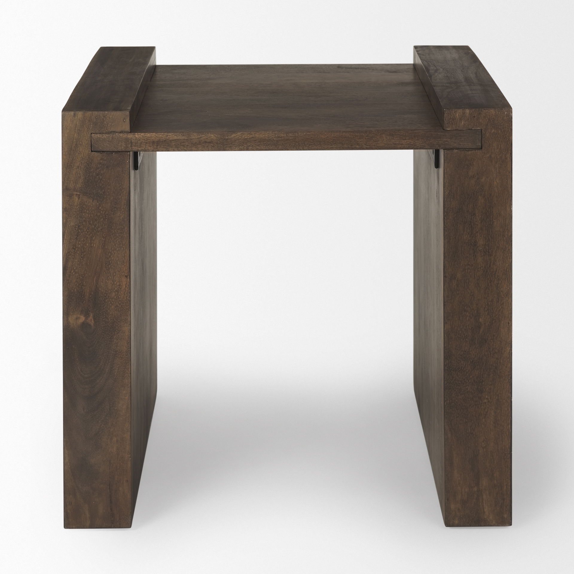 Athelia Dark Brown Wood Accent Table, Side & End Table by Mercana, 23" length x 22" width x 22.25" height View 4