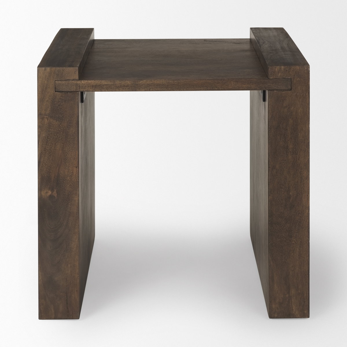 Athelia Dark Brown Wood Accent Table, Side & End Table by Mercana, 23" length x 22" width x 22.25" height View 4