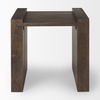 Athelia Dark Brown Wood Accent Table, Side & End Table by Mercana, 23" length x 22" width x 22.25" height thumbnail 4