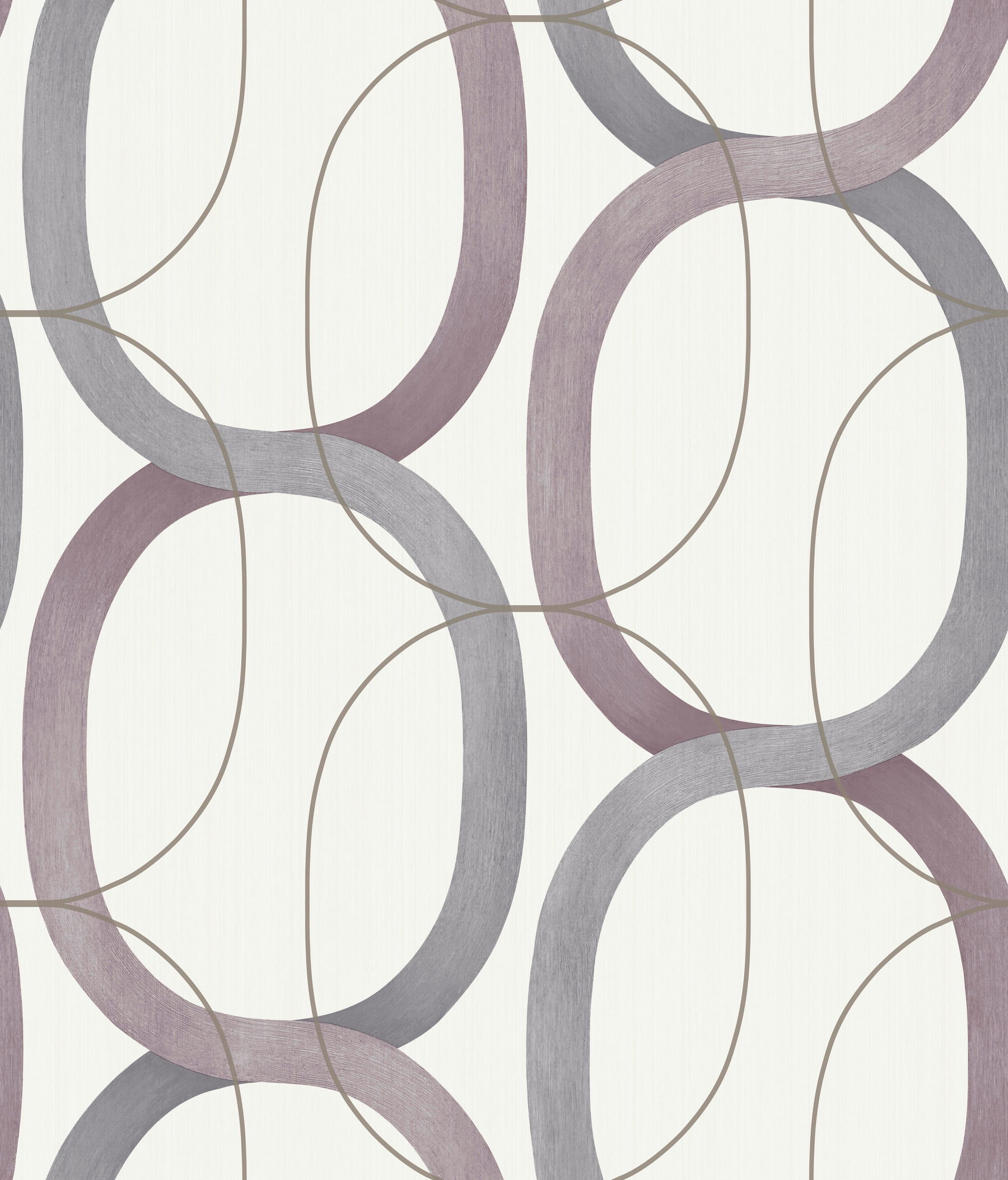 Interlock Plum Wallpaper, by York Wall, 33' length x 1'8.5" width x 0.02" depth View 1