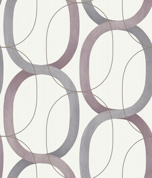 Interlock Plum Wallpaper