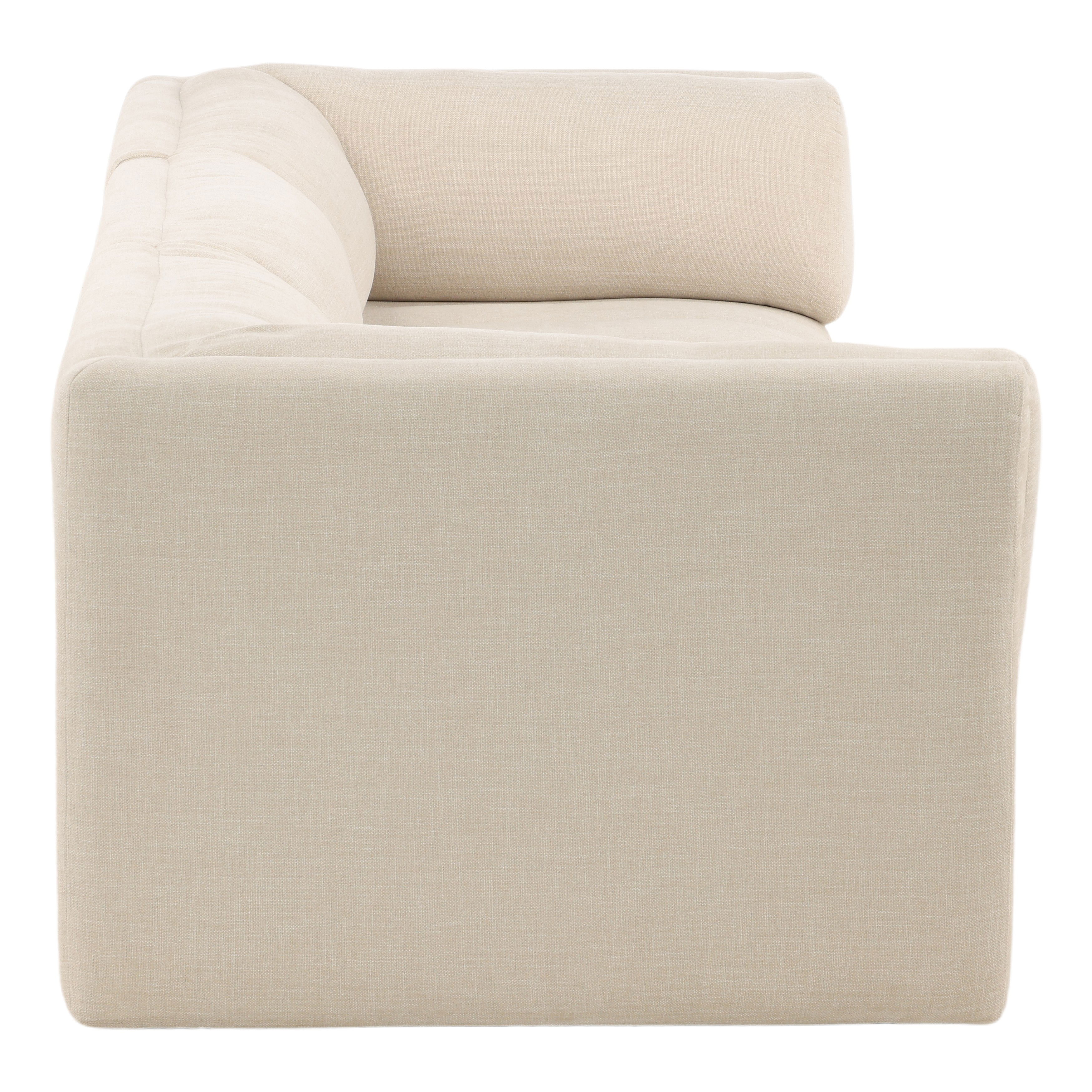 Magda Sofa Oatmeal C0, Sofas & Sectional by Dovetail, 113.5" width x 29.43" height x 40.5" depth View 3