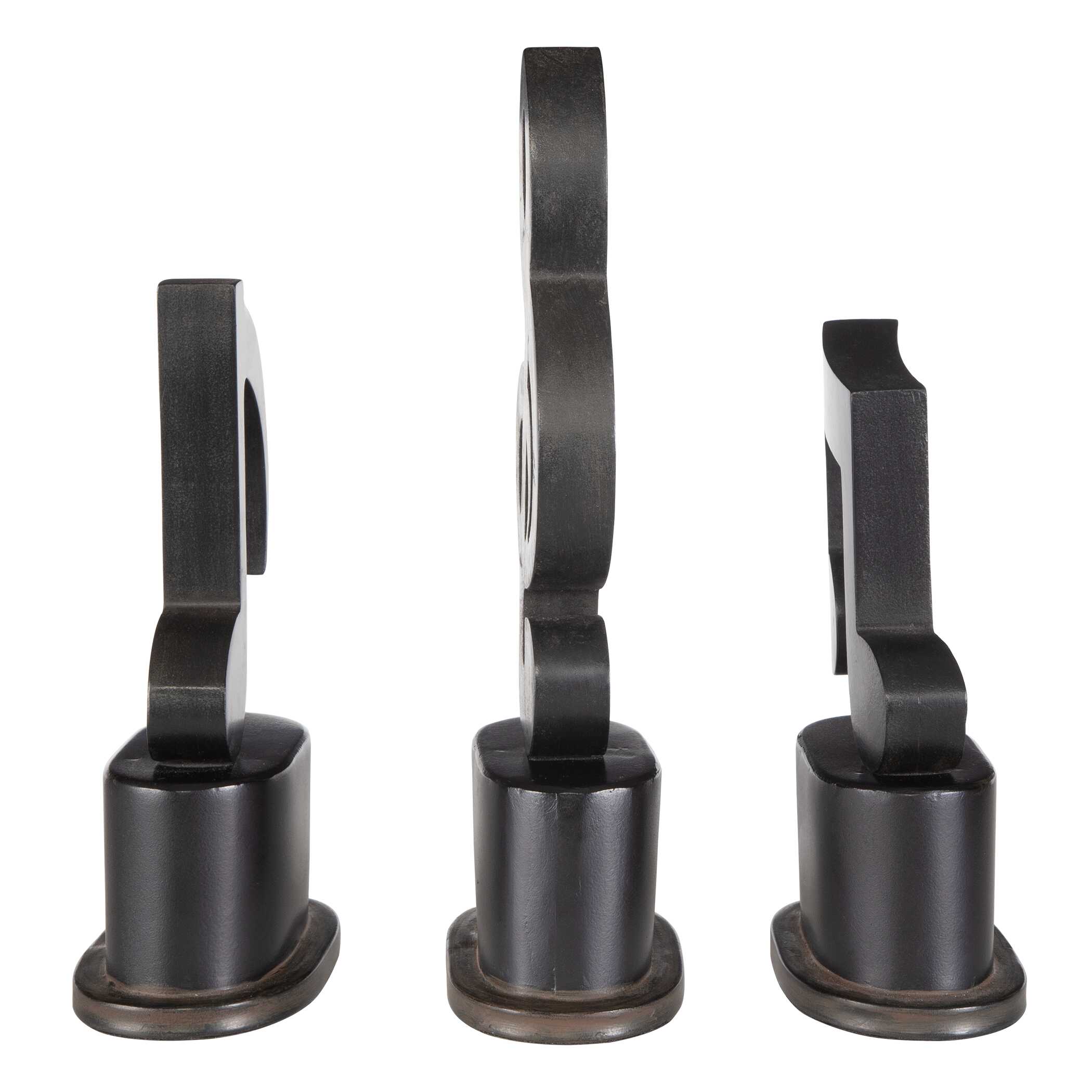 Music Notes Metal Figurines Set/3, Decorative by Uttermost, 4.75" width x 11.75" height x 3.25" depth View 4