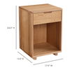 Osamu Nightstand Natural Oak, by Moe's Home, 17" width x 24" height x 15" depth thumbnail 10