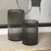 Dawn 8' Ribbed Smoke Gray Glass Vase, by Mercana, 5.59" length x 5.59" width x 8.27" height thumbnail 3