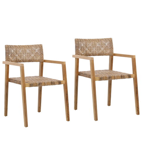 Chairs  Deeta Outdoor Dining Chair Set of 2 Brown