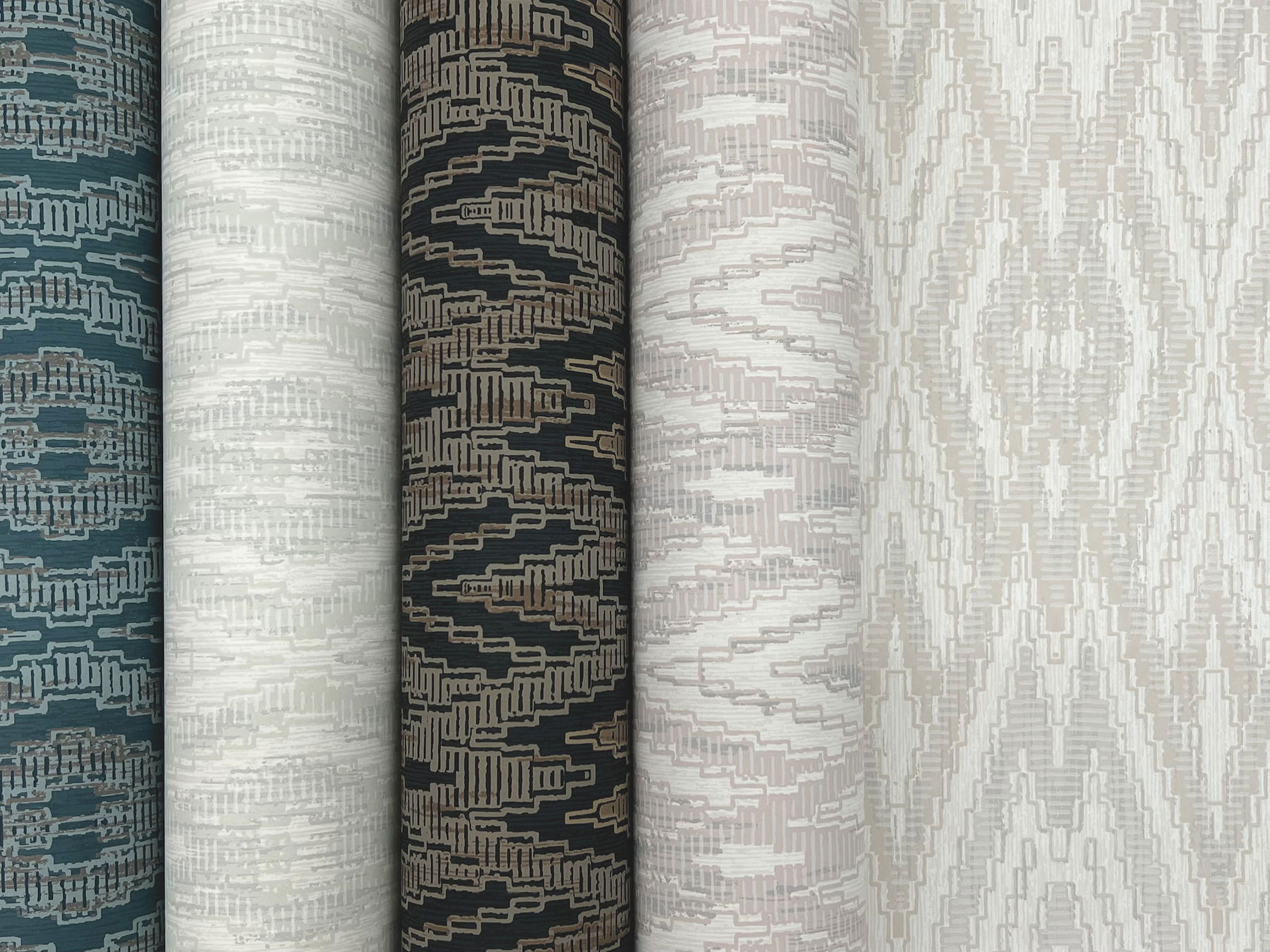 Diamond Marquise Blue & Neutral Wallpaper large image 