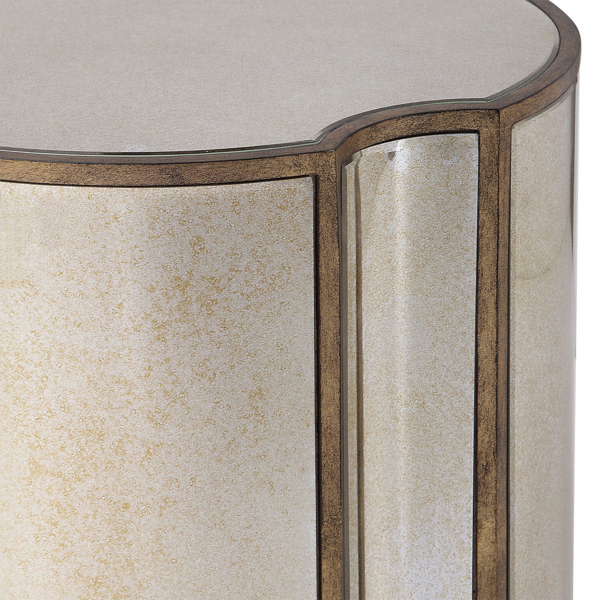 Harlow Mirrored Accent Table, Side & End Table by Uttermost, 20" width x 24" height x 20" depth View 5