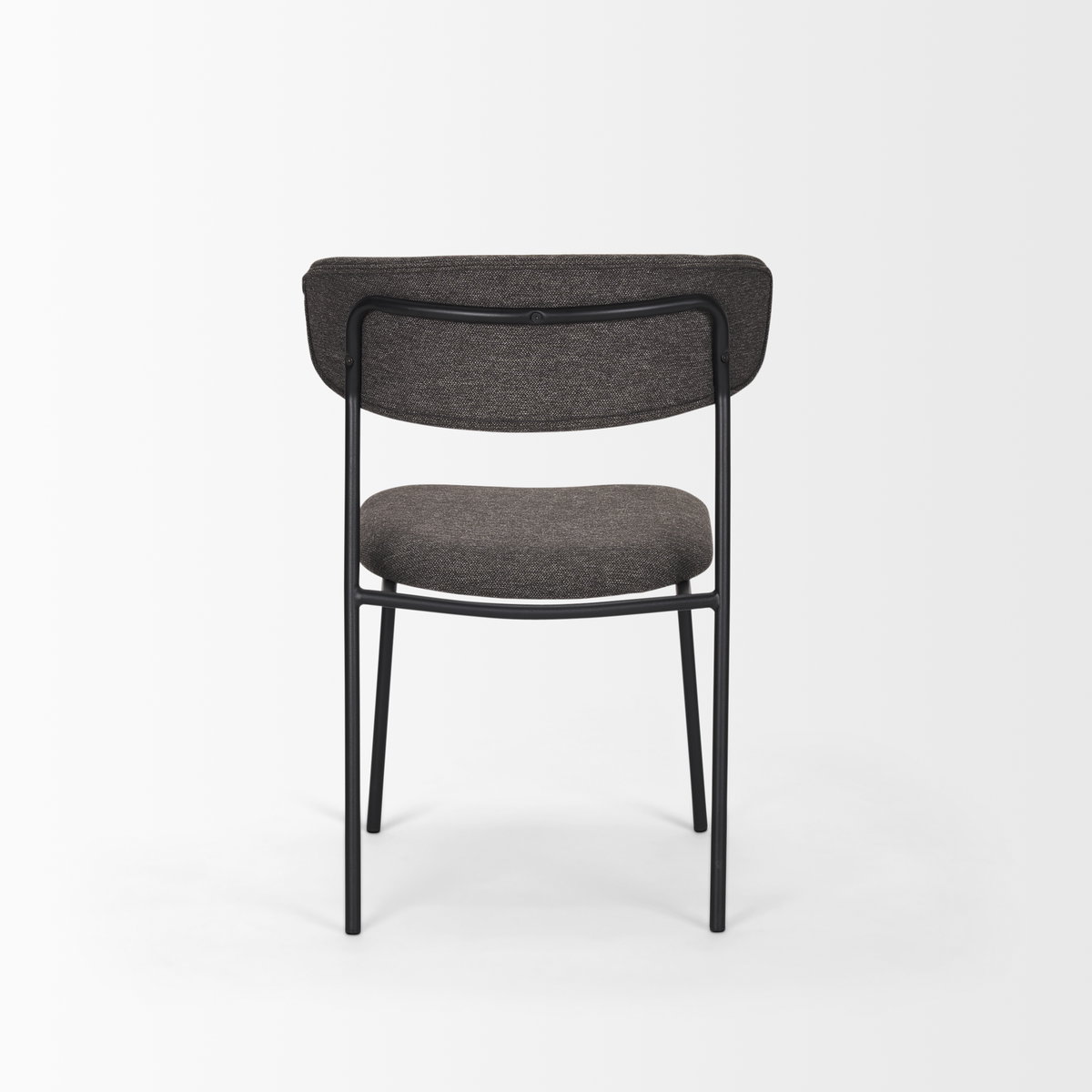 Corey Contoured Back Dining Side Chair | Gray Fabric with Metal, Dining Chair by Mercana, 22.25" length x 21.25" width x 32" height View 8