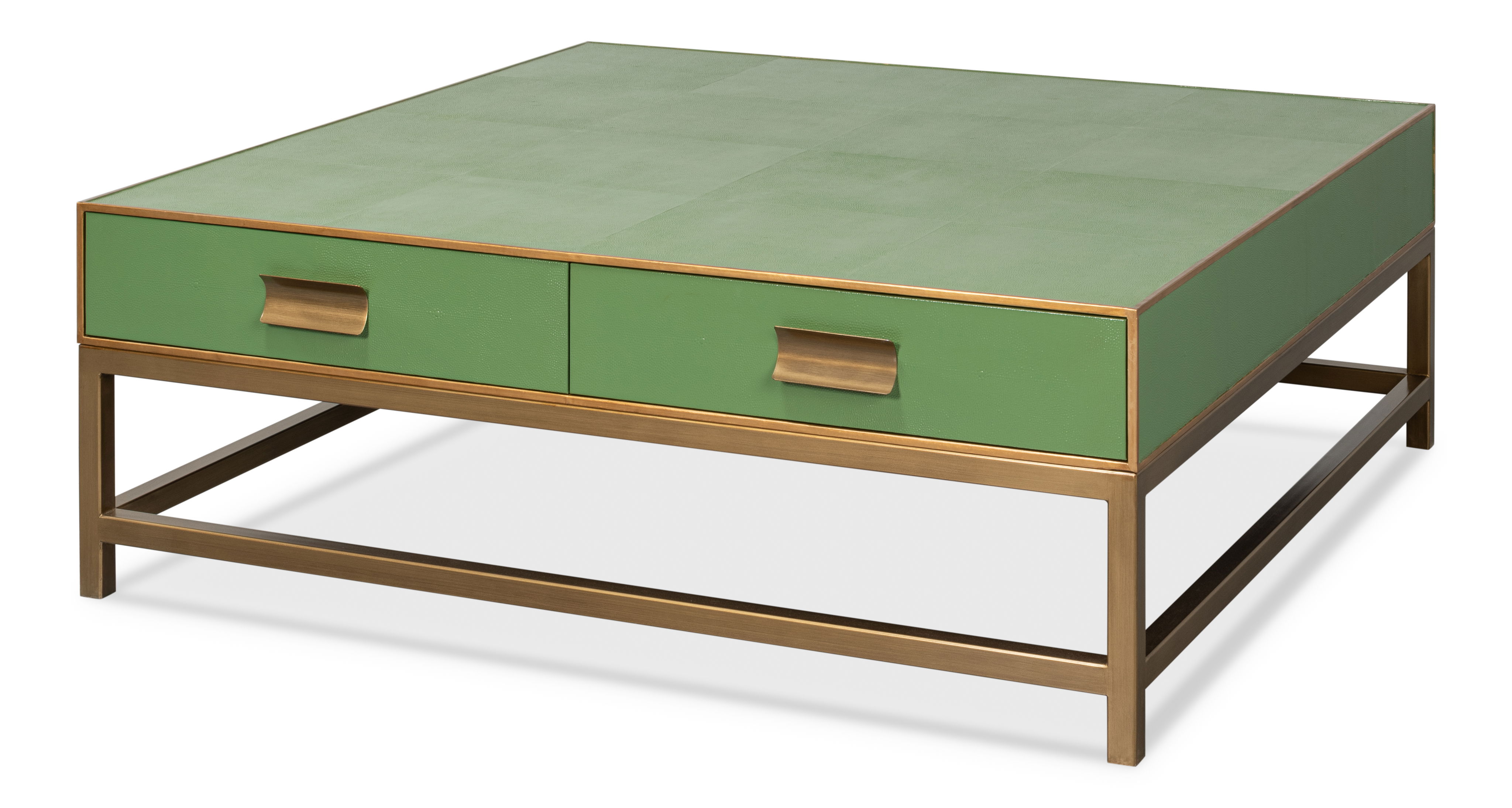 Gideon Shagreen Sq.Coffee Tbl,Watercress, Coffee Table by Sarreid, 48" length x 48" width x 17" height View 1
