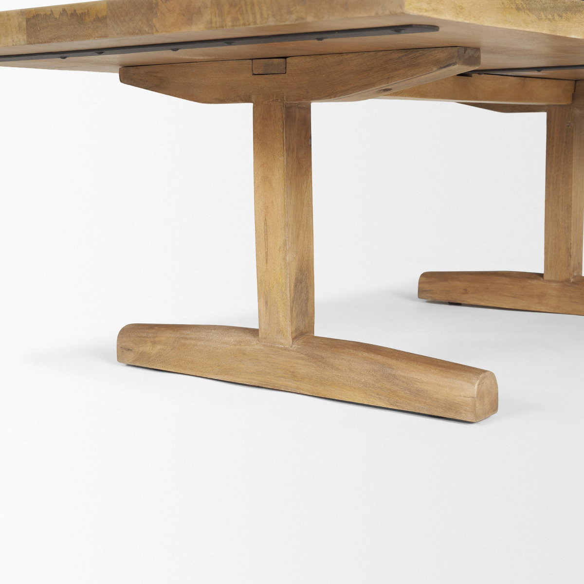 Viktor 55'L Light Brown Solid Wood Coffee Table, by Mercana, 55" length x 30" width x 17" height View 10