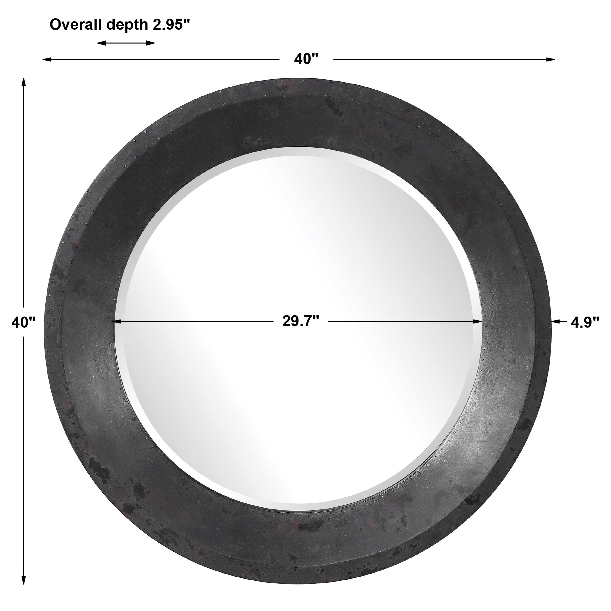 Frazier Round Industrial Mirror large image 