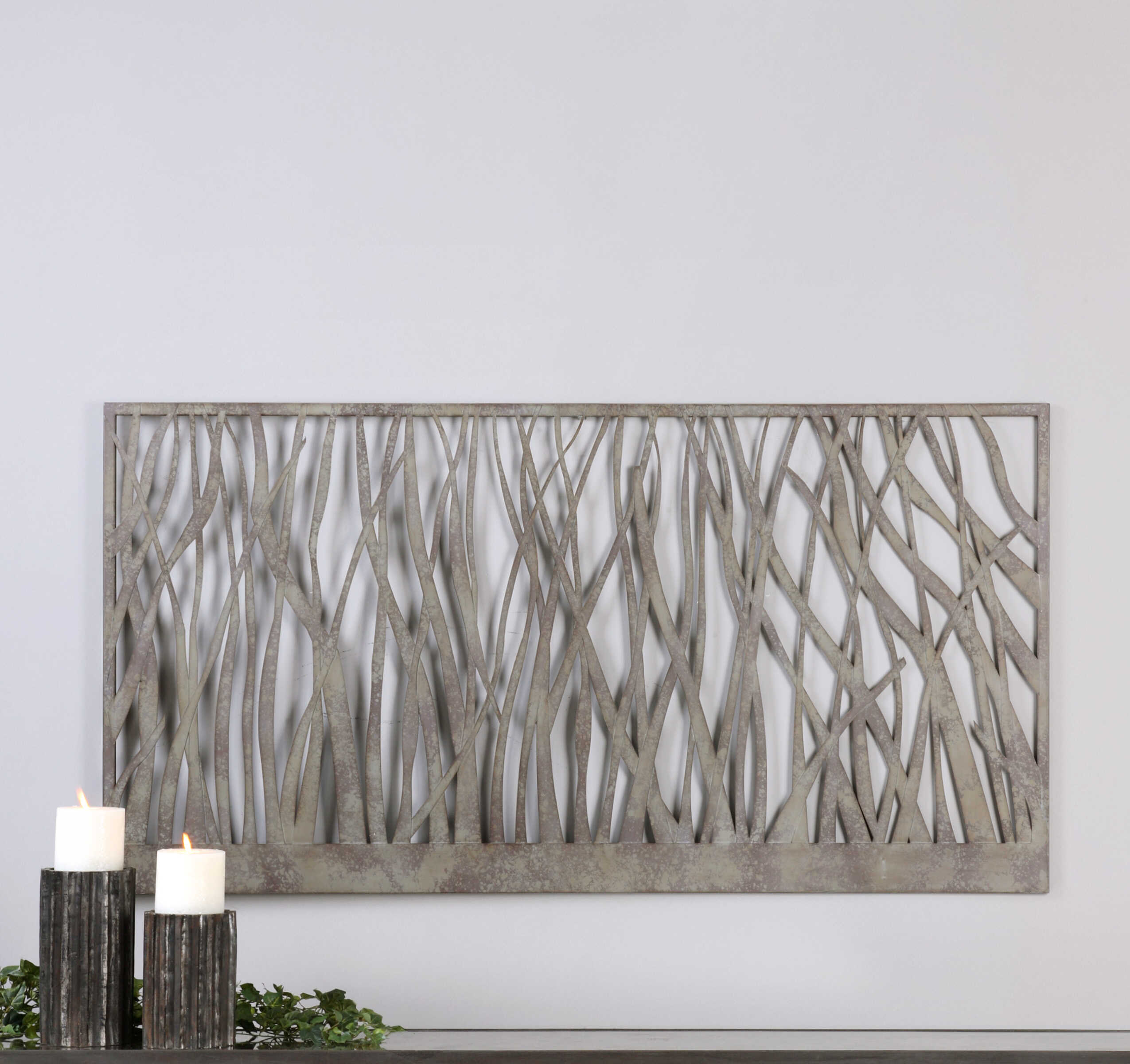 Amadahy Metal Wall Art, Sculptural Wall Art by Uttermost, 60" width x 30" height x 0.75" depth View 2