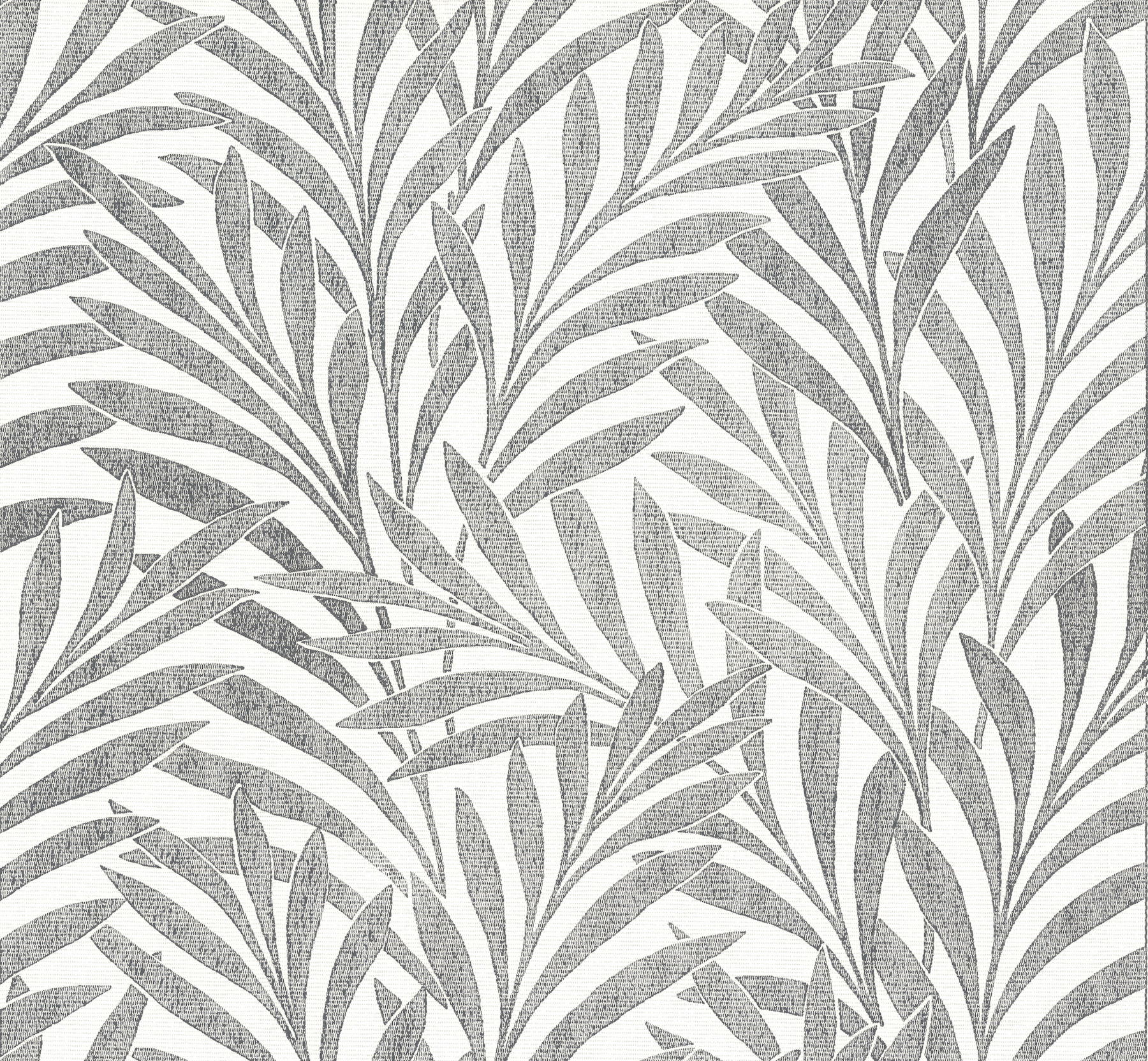 Tea Leaves Stripe Cream & Black Wallpaper large image 