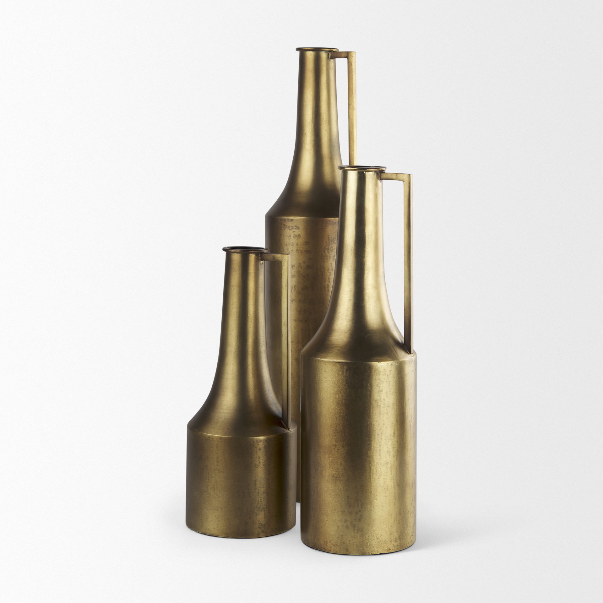 Aubrey Medium 18.0H Gold Iron Jug Vase, Decorative Jar by Mercana, 5.5" length x 5.5" width x 18" height View 9