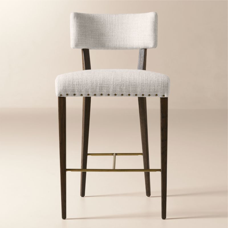 Online Designer Kitchen Arlo Warm White Performance Fabric Counter Stool