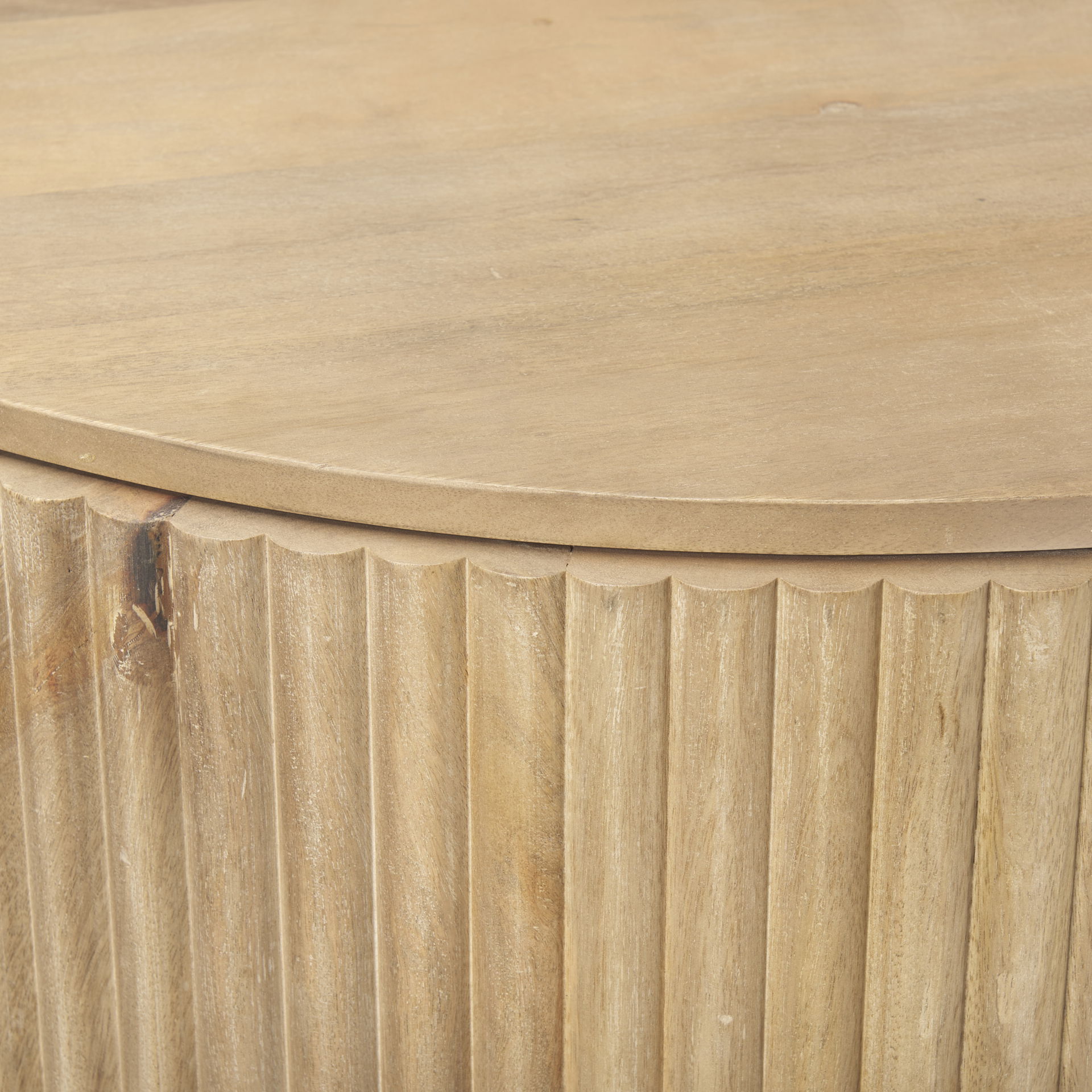 Terra Fluted Light Brown Wood 2-Door Accent Cabinet large image 