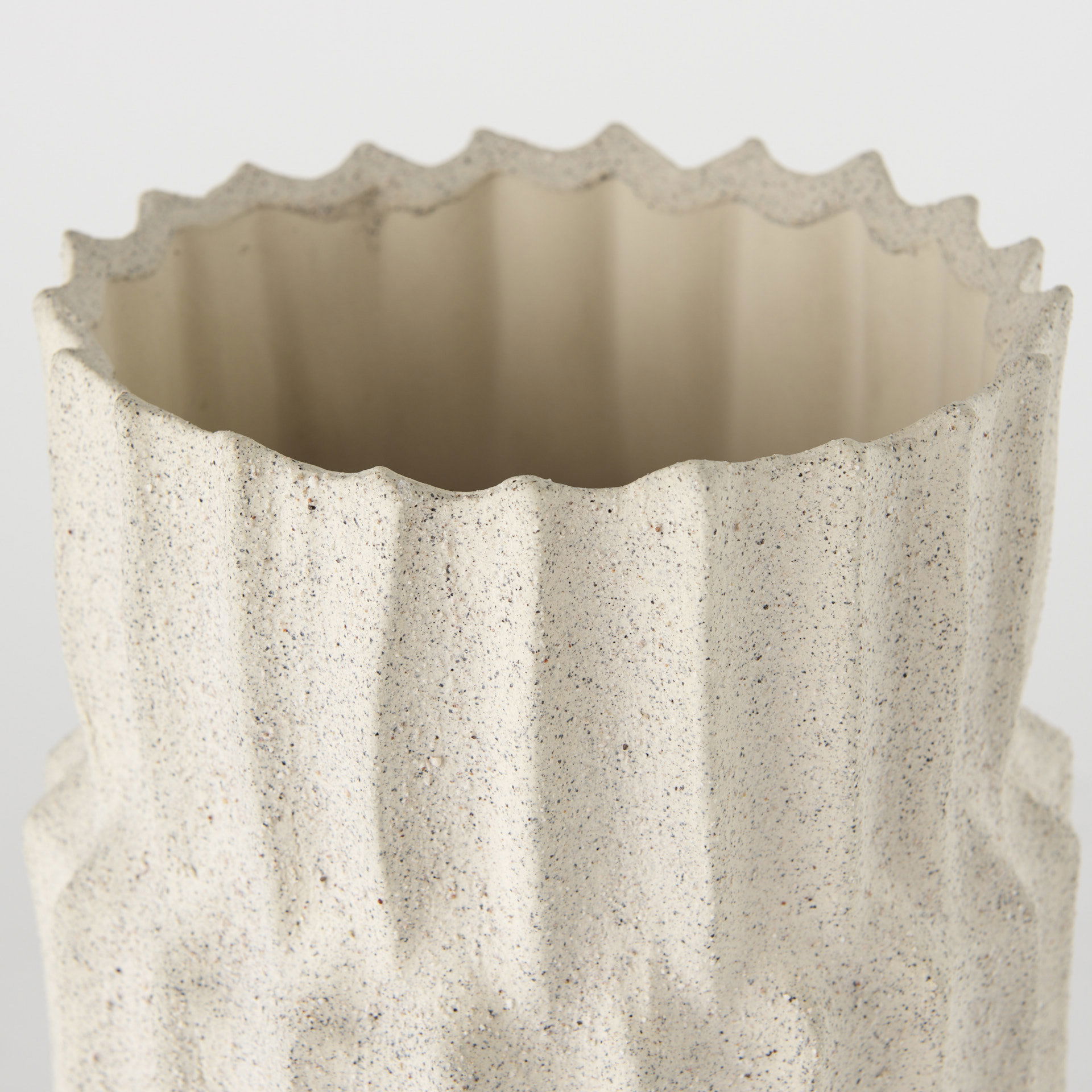 Cardon 14.4H Cream Ceramic Vase, by Mercana, 7.48" length x 7.48" width x 13.78" height View 8