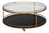 Trolley Round Cocktail Table, by Sarreid, 3'6" length x 3'6" width x 1'5" height thumbnail 1