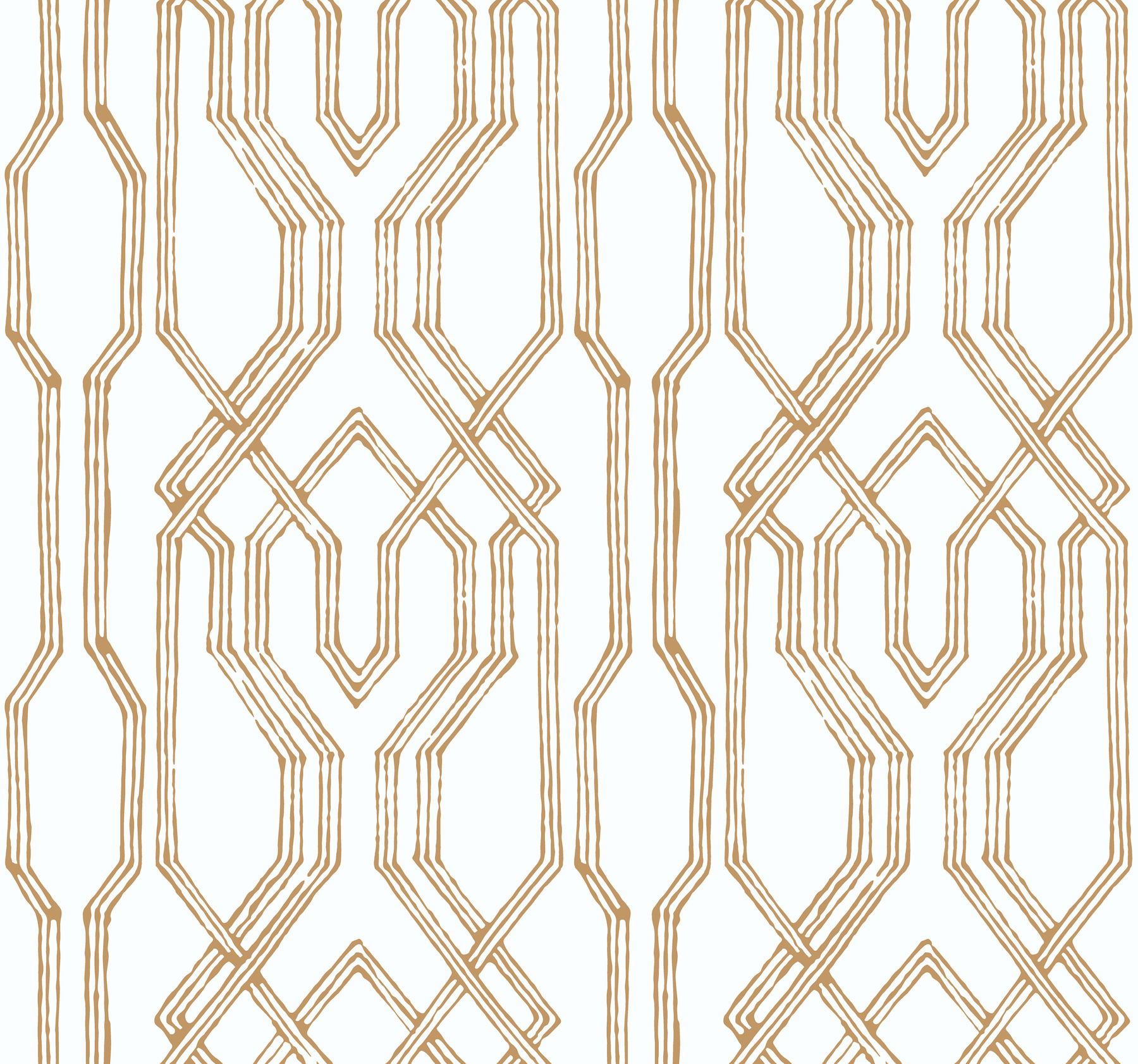 Oriental Lattice White & Gold Wallpaper large image 