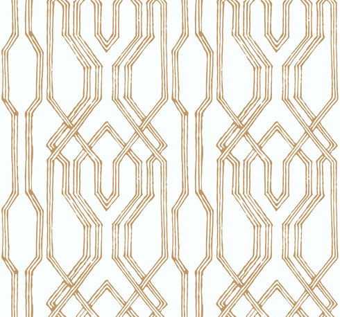 Oriental Lattice White & Gold Wallpaper
