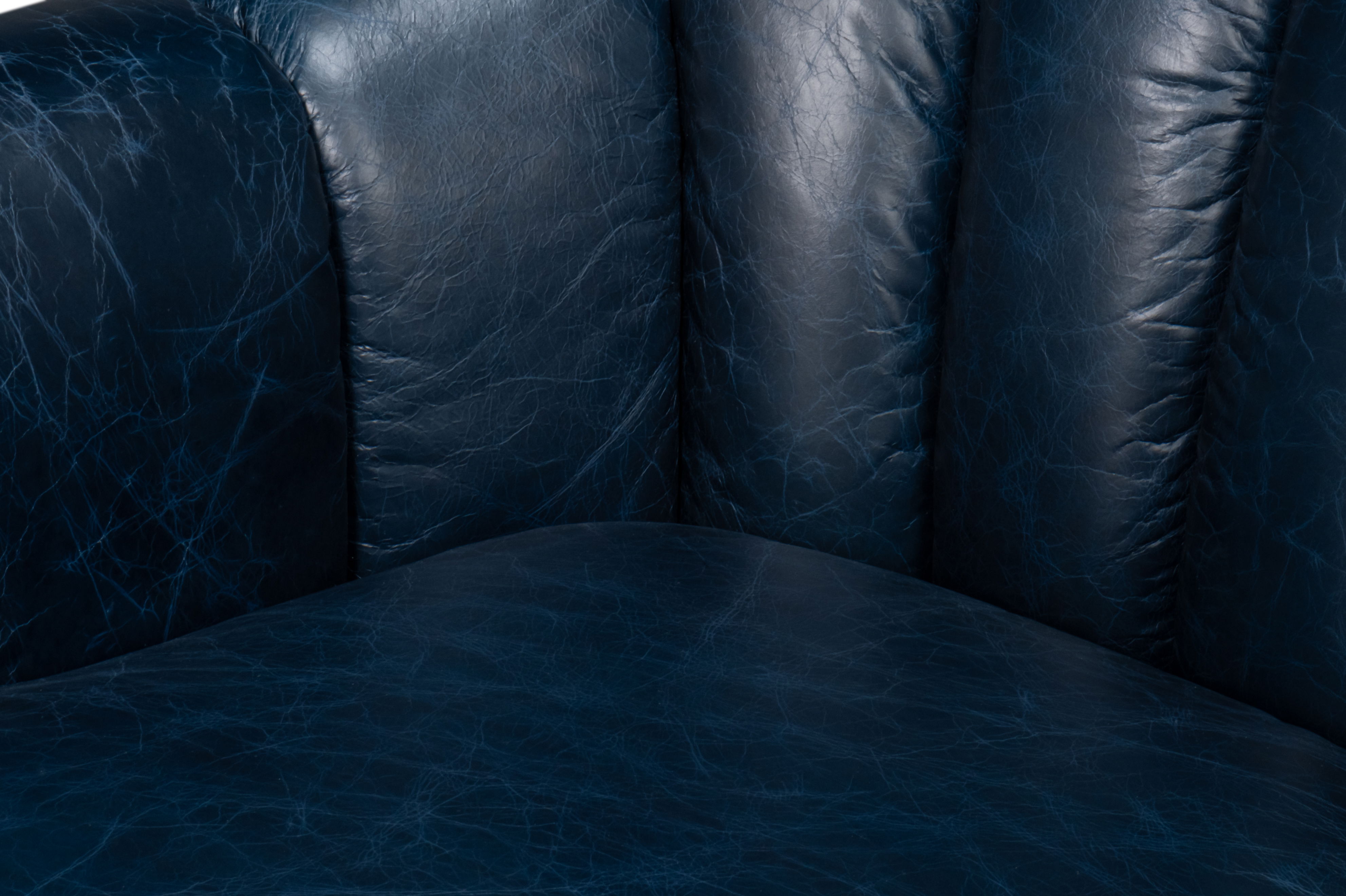 Scoth Swivel Chair In Distilled Lthr,Blu large image 