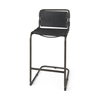 Berbick Low Back 26in Seat Counter Stool | Black Leather with Gray Metal, Counter & Bar Stool by Mercana, 20.5" length x 24.8" width x 43" height thumbnail 1