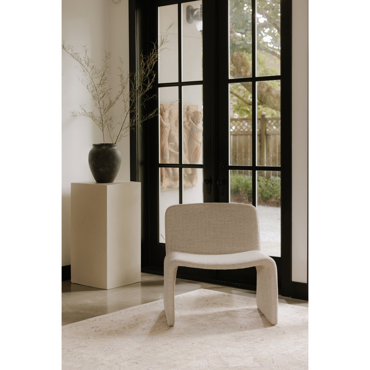 Ella Accent Chair Heather Beige, by Moe's Home, 30" width x 34" height x 22.5" depth View 7