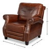 Roosevelt Leather Recliner, Seating by Sarreid, 39" length x 38" width x 39" height thumbnail 12