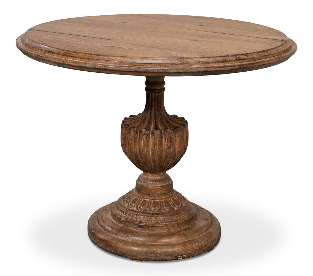 Renaissance Pedestal Dining Table 40top, by Sarreid, 3'4" length x 3'4" width x 2'6" height View 1