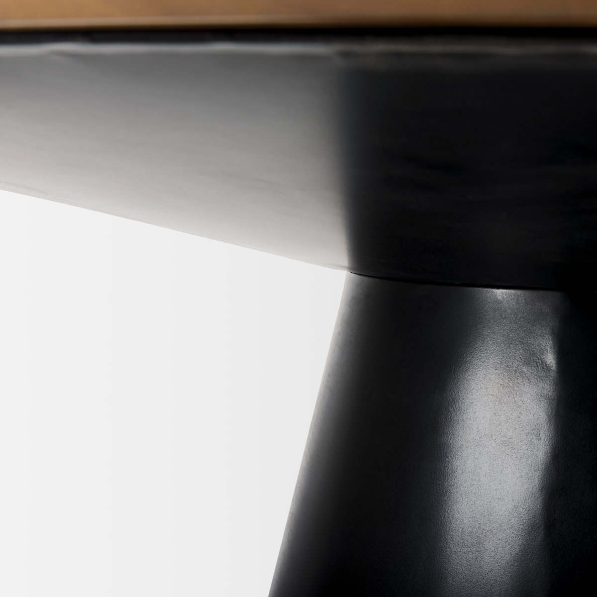 Mitchell Black Metal Pedestal Base with Brown Wood Top Dining Table 63.0L x 63.0W x 30.0H, by Mercana, 63" length x 63" width x 31" height View 6