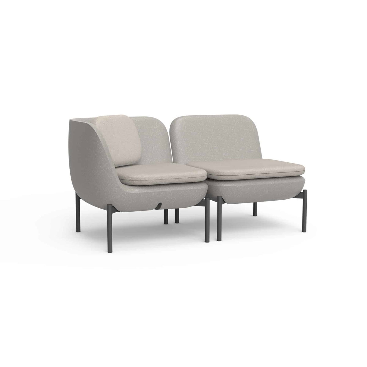 Inou Elements Modular Chaise, Outdoor Furniture by Crescent Garden, 4'5.3" width x 2'2.4" height x 2'3.8" depth View 5