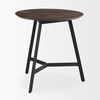 Todd Dark Brown Wood with Metal Legs Side Table, Side & End Table by Mercana, 22" length x 23" width x 22" height thumbnail 5