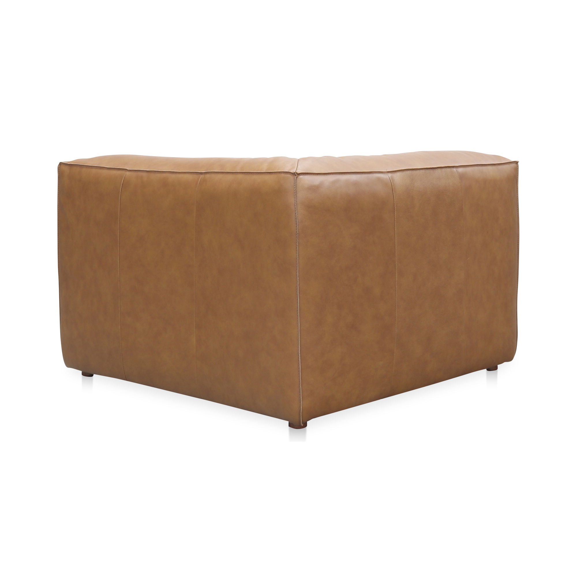 Form Corner Chair Sonoran Tan Leather, Sectional Sofa by Moe's Home, 40.5" width x 26" height x 40.5" depth View 4