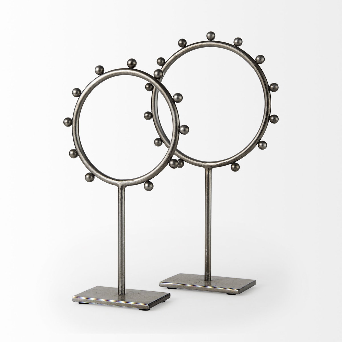 Elio  Large Studded Hoop Object, Decorative Object by Mercana, 8.27" length x 2.95" width x 14.96" height View 5
