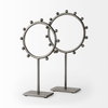 Elio  Large Studded Hoop Object, Decorative Object by Mercana, 8.27" length x 2.95" width x 14.96" height thumbnail 5