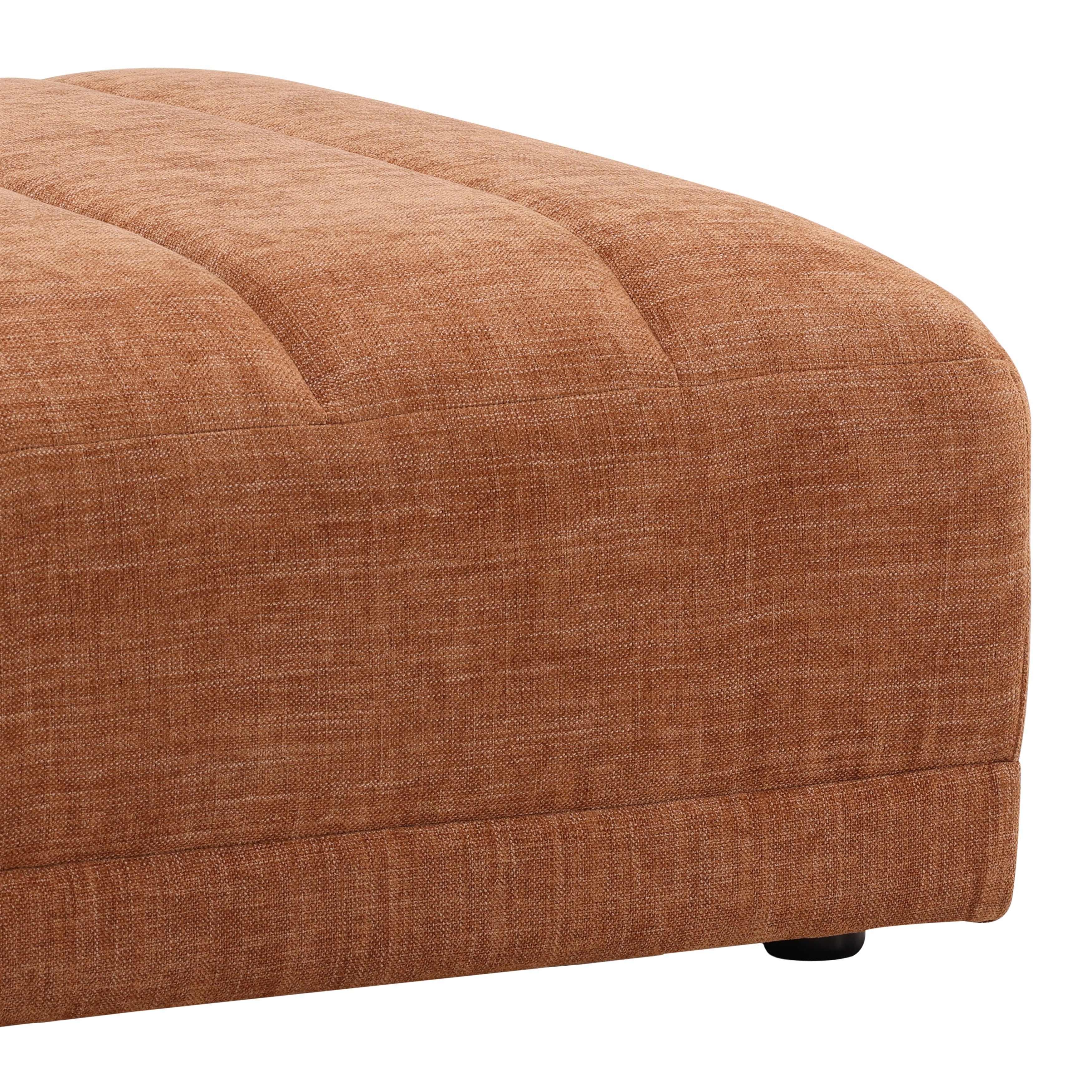 Magda Ottoman Terracotta, by Dovetail, 35.75" width x 17.5" height x 34" depth View 3