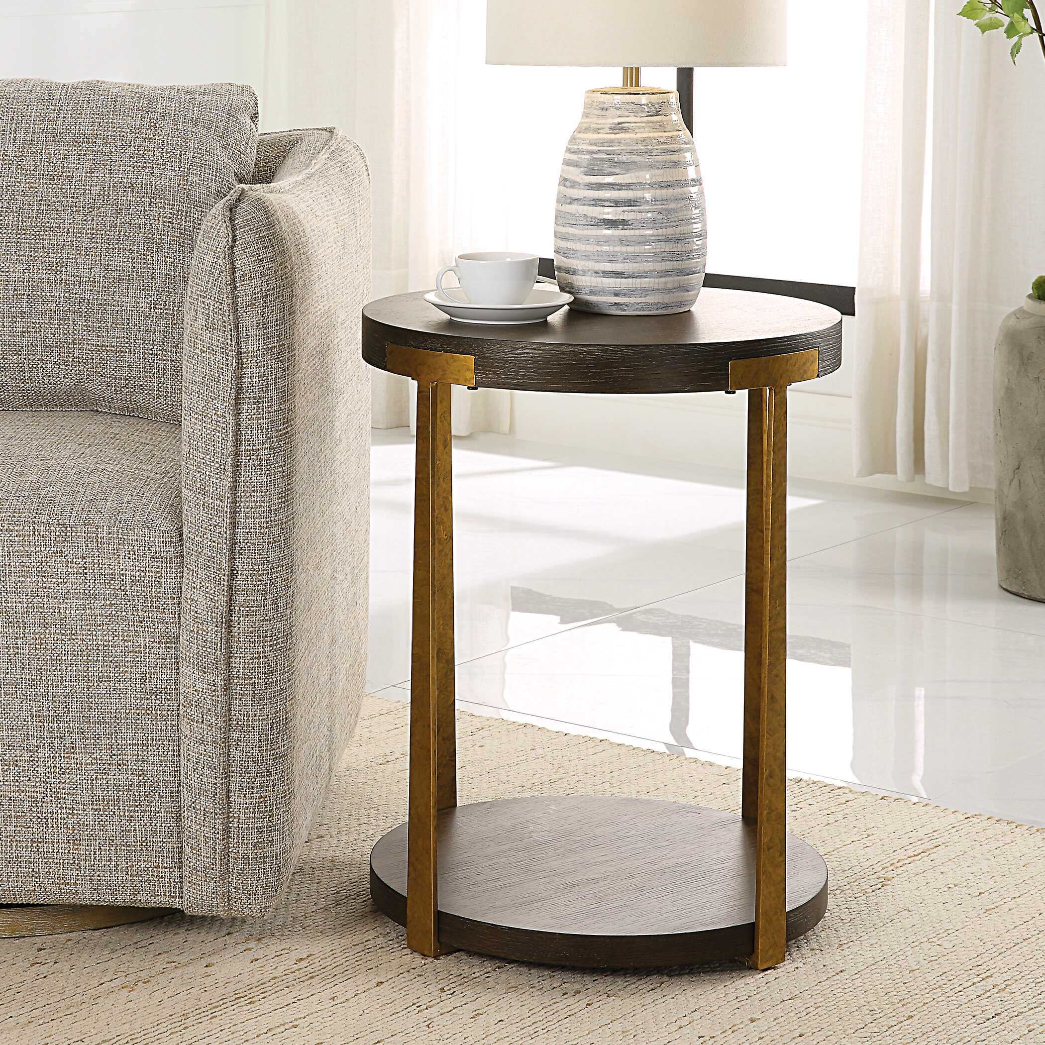 Palisade Round Wood Side Table large image 