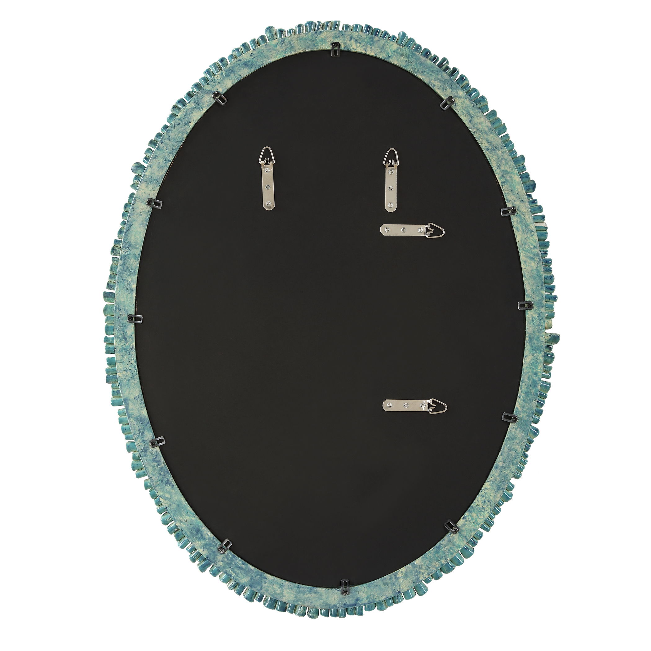 Bonaire Teal Blue Oval Mirror, by Uttermost, 26.5" width x 34.5" height x 2.5" depth View 7