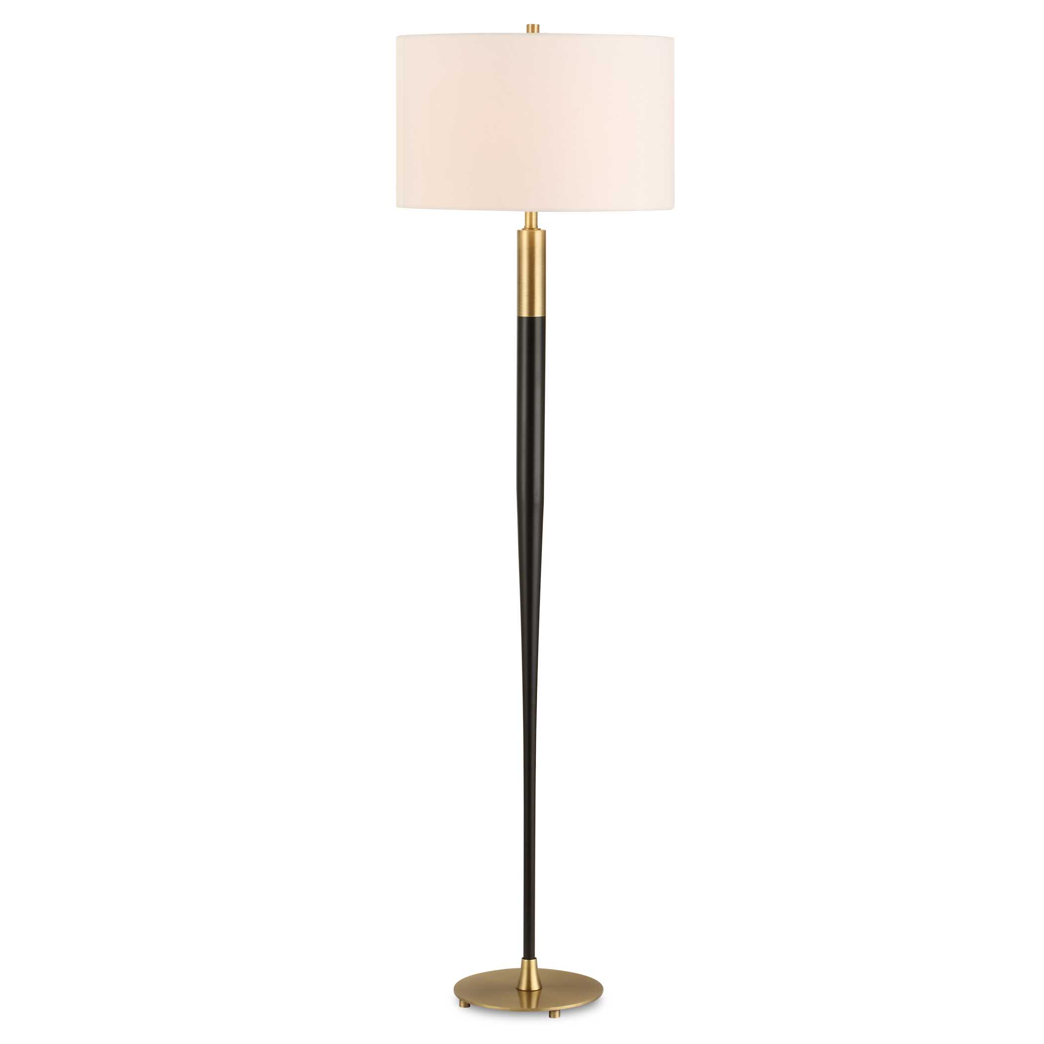 Stowe Satin Black Floor Lamp, by Uttermost, 18" width x 66.25" height x 18" depth View 1