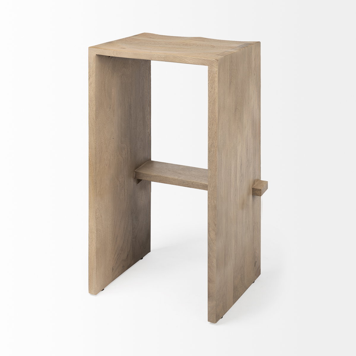 Aida Backless 30in Seat Bar Stool | Light Brown, Counter & Bar Stool by Mercana, 18.5" length x 14" width x 30" height View 6