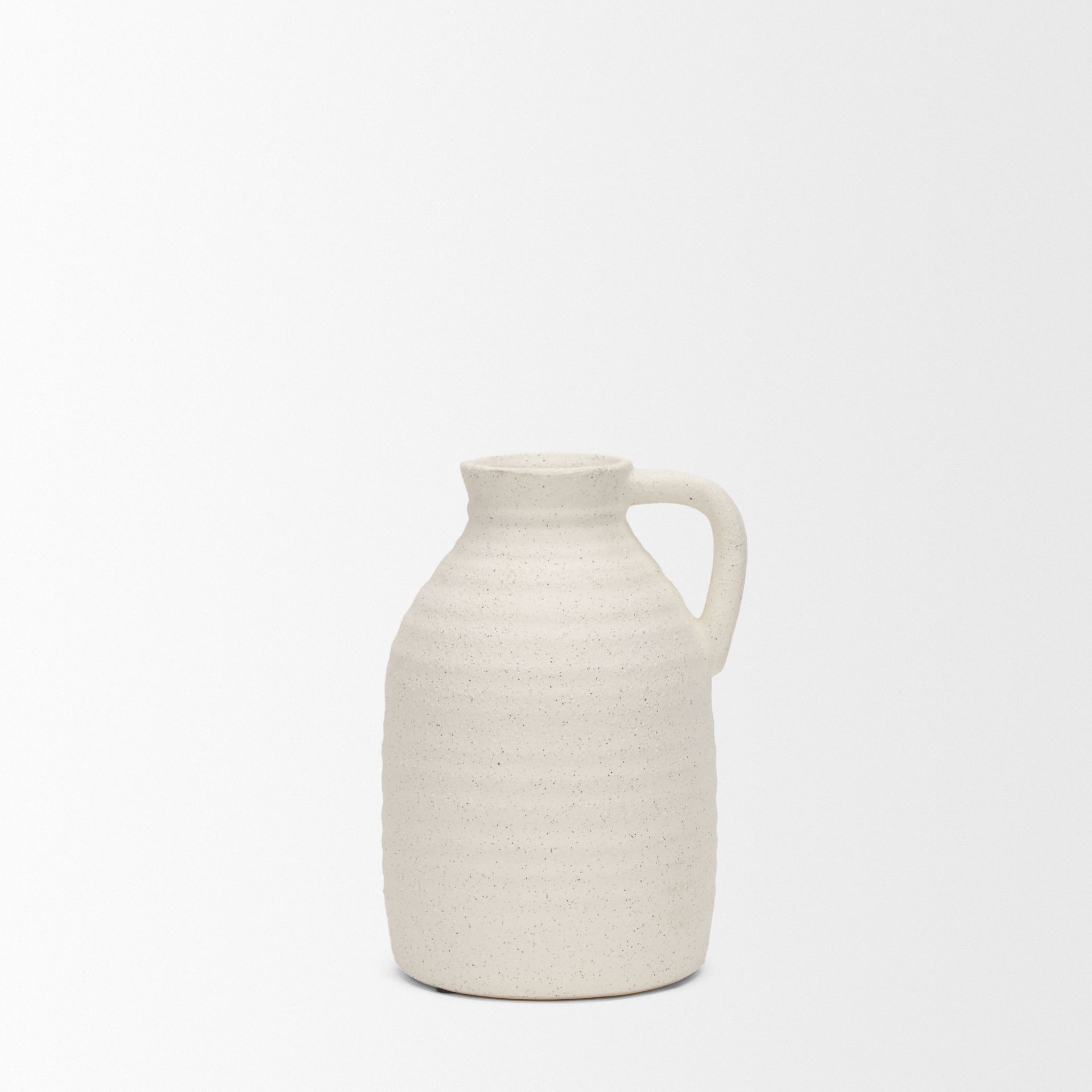 Tyrus Medium Textured Matte White with Speckling Ceramic Vase large image 